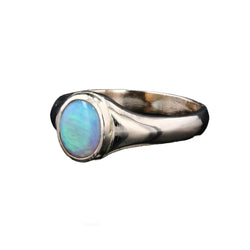 Bague jonc or jaune opale - Castafiore