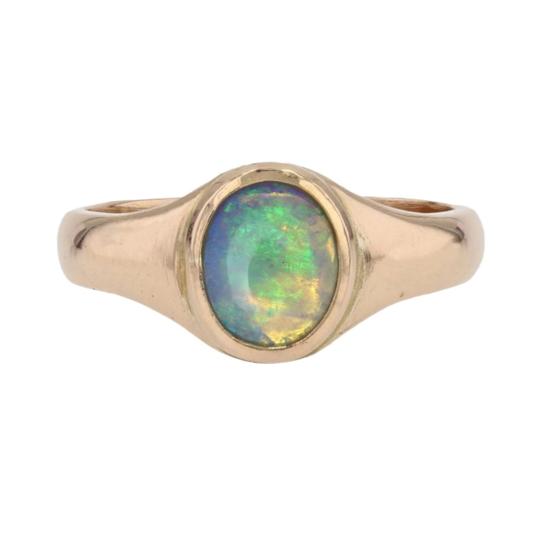 Bague jonc or jaune opale - Castafiore