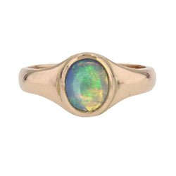 Bague jonc or jaune opale - Castafiore