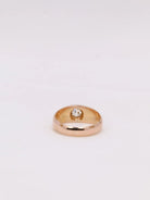 Bague jonc or rose diamant taille ancienne 0.5ct - Castafiore