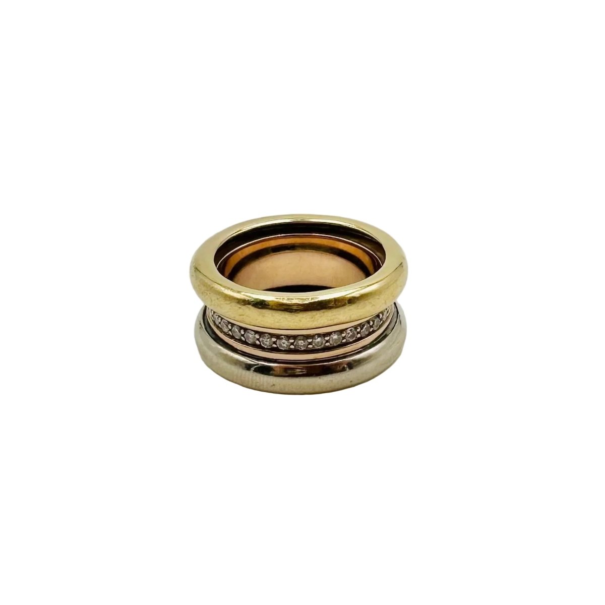 Bague Jonc POIRAY en or jaune, or rose, or blanc et diamants - Castafiore