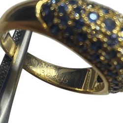 Bague Jonc POIRAY en or jaune, saphirs et diamants - Castafiore