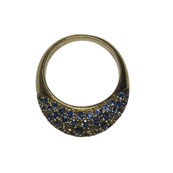 Bague Jonc POIRAY en or jaune, saphirs et diamants - Castafiore