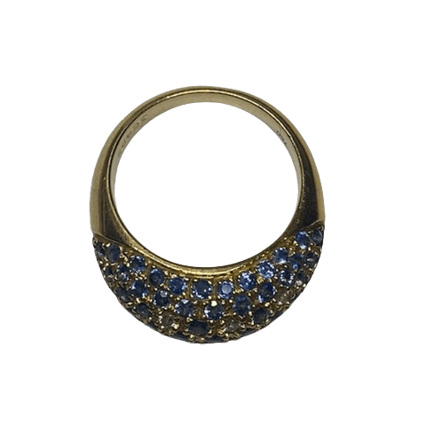 Bague Jonc POIRAY en or jaune, saphirs et diamants - Castafiore