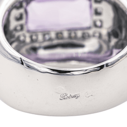 Bague Jonc POIRAY "Thessalie" en or blanc, améthyste et diamants - Castafiore