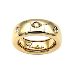 Bague Jonc POMELLATO "Iconia Slim" en or rose et diamants - Castafiore