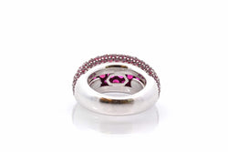 Bague jonc rubis en or blanc 18k - Castafiore