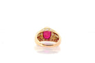 Bague jonc rubis et diamants en or jaune 18k - Castafiore