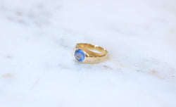 Bague Jonc Saphir de Ceylan 1,30 Cts sur Or Jaune - Castafiore