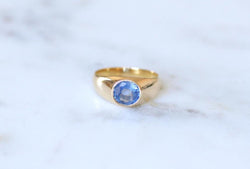 Bague Jonc Saphir de Ceylan 1,30 Cts sur Or Jaune - Castafiore