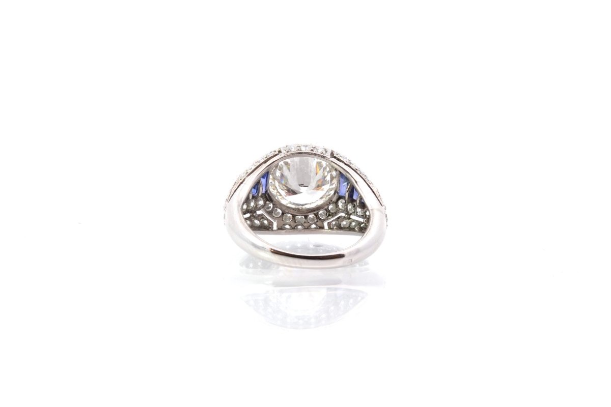 Bague jonc saphirs et diamant de 4,03cts H-VVS2 - Castafiore