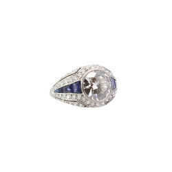 Bague jonc saphirs et diamant de 4,03cts H-VVS2 - Castafiore