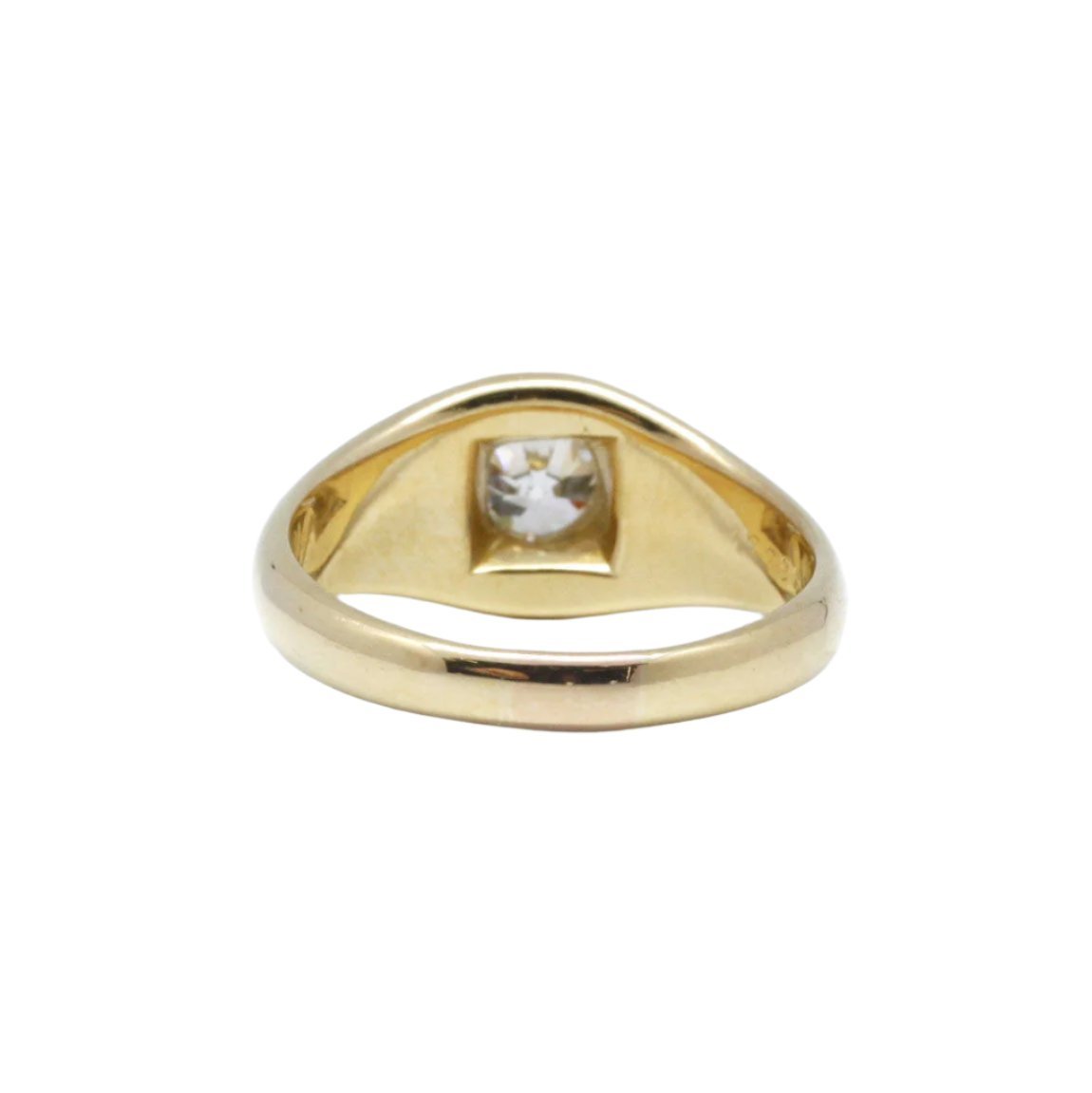Bague Jonc Solitaire en or jaune et diamant - Castafiore