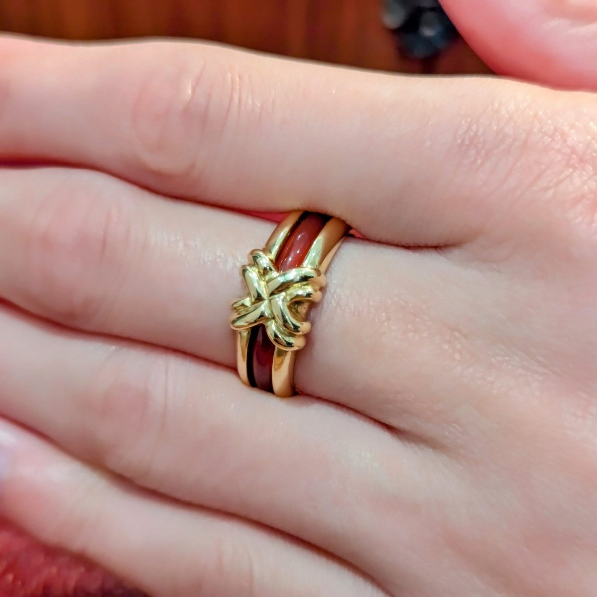 Bague Jonc SYLVIE LAMBERT en or jaune et résine - Castafiore