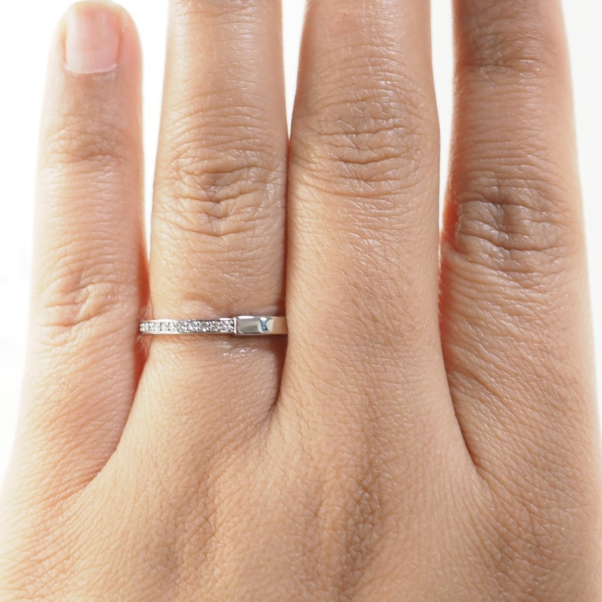 Bague Jonc TIFFANY & CO. "Lock" en or blanc et diamants - Castafiore