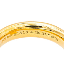 Bague Jonc TIFFANY & CO. "T" en or jaune et diamants - Castafiore