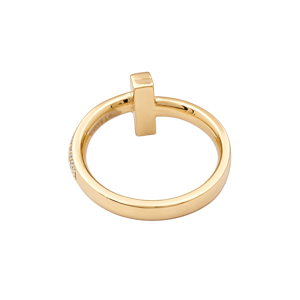 Bague Jonc TIFFANY & CO. "Tiffany T" en or rose et diamants - Castafiore
