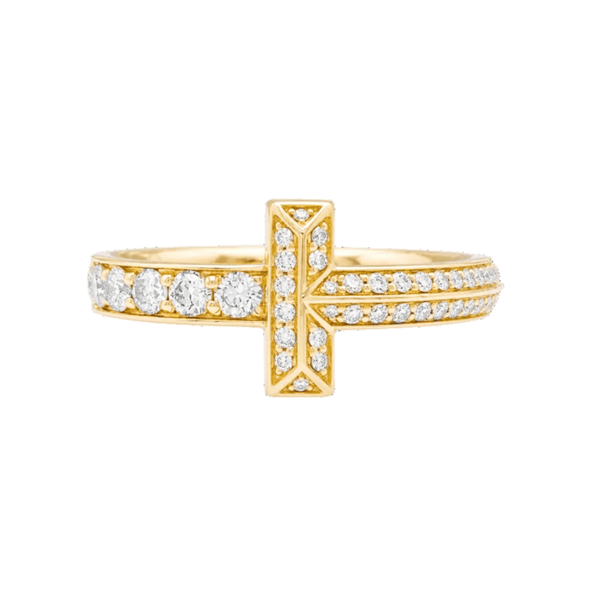 Bague Jonc TIFFANY & CO. "Tiffany T" en or rose et diamants - Castafiore