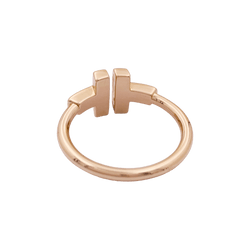 Bague Jonc TIFFANY & CO. "Wire" en or rose et onyx - Castafiore