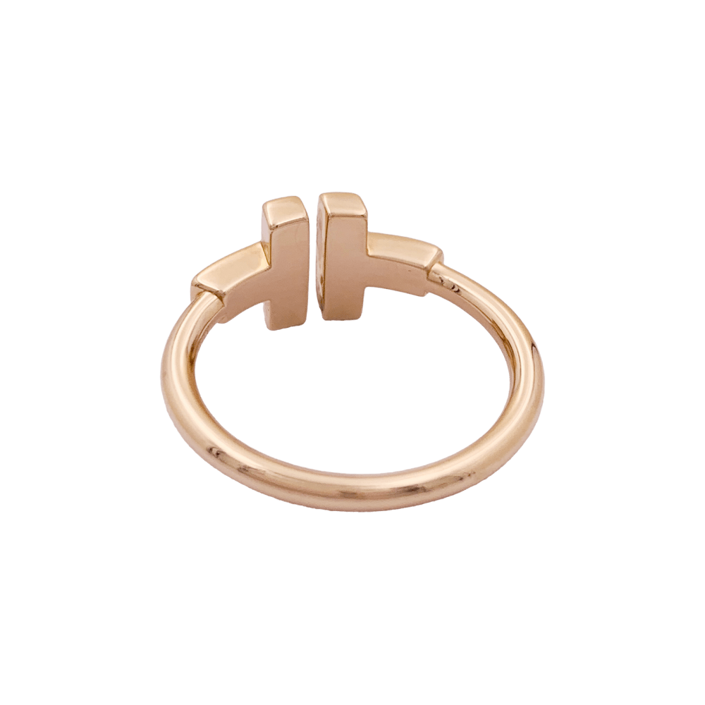 Bague Jonc TIFFANY & CO. "Wire" en or rose et onyx - Castafiore