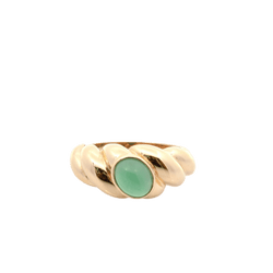 Bague Jonc VAN CLEEF & ARPELS en or jaune et chrysoprase - Castafiore