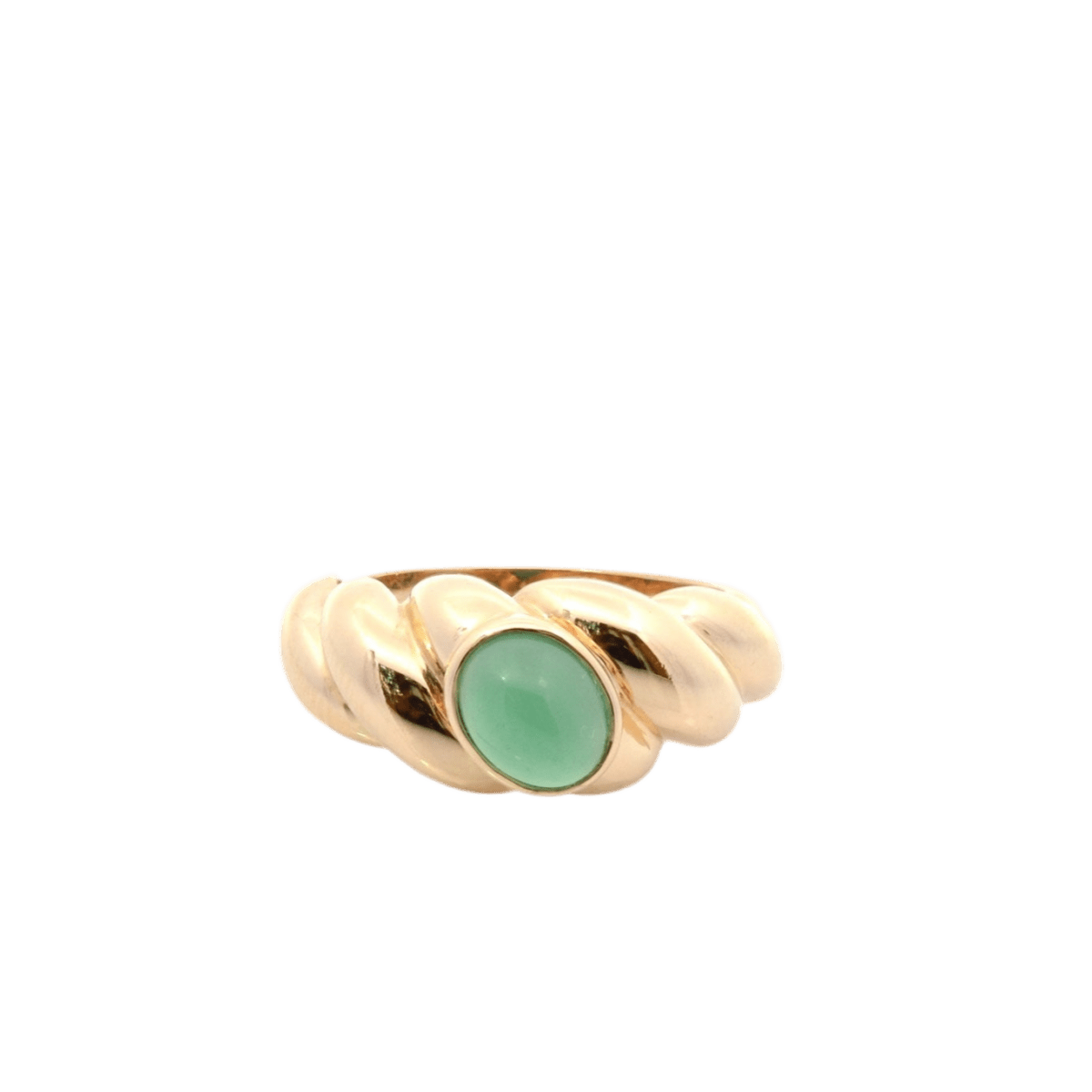 Bague Jonc VAN CLEEF & ARPELS en or jaune et chrysoprase - Castafiore