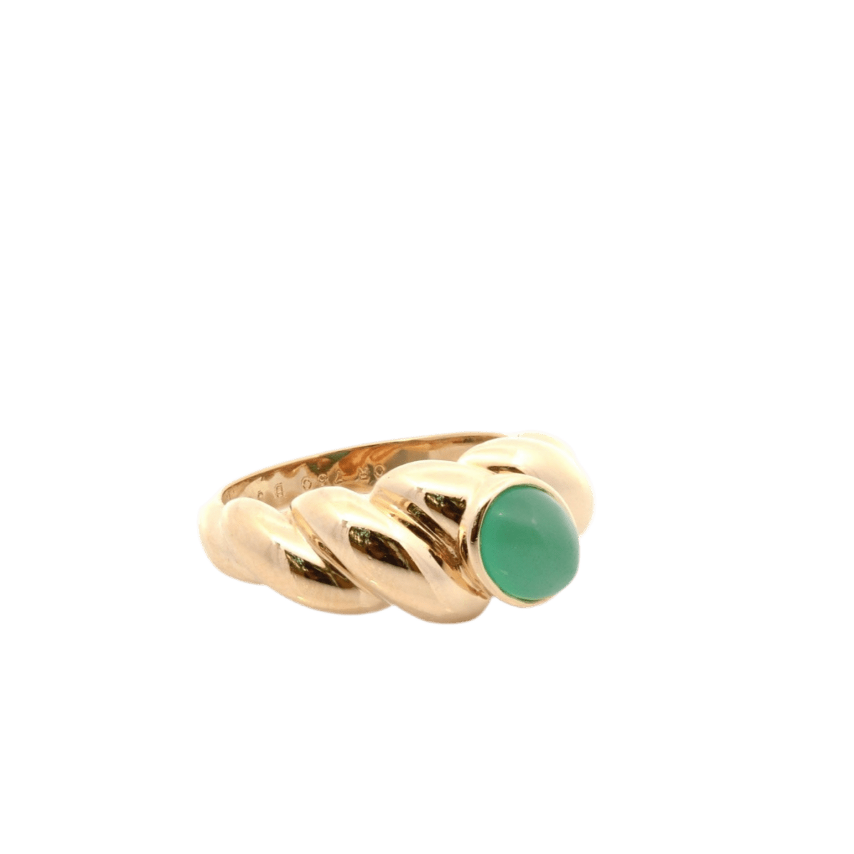 Bague Jonc VAN CLEEF & ARPELS en or jaune et chrysoprase - Castafiore