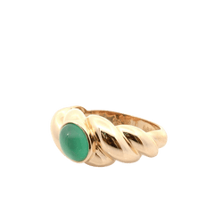 Bague Jonc VAN CLEEF & ARPELS en or jaune et chrysoprase - Castafiore