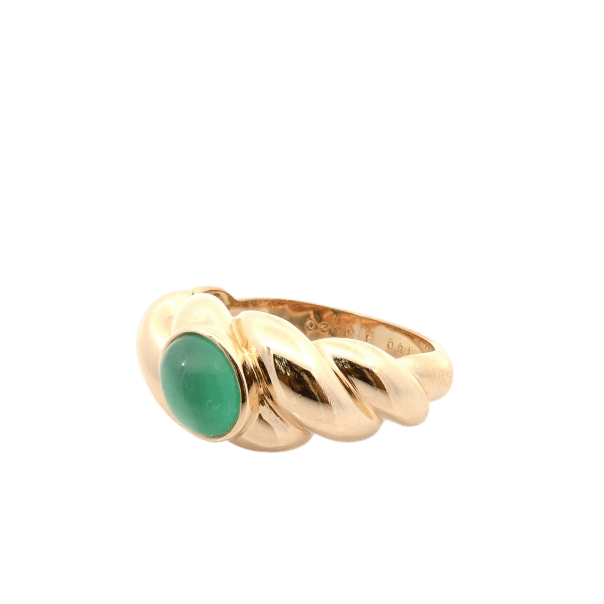Bague Jonc VAN CLEEF & ARPELS en or jaune et chrysoprase - Castafiore