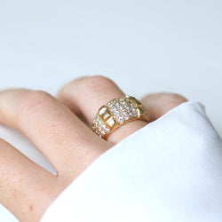 Bague Jonc VAN CLEEF & ARPELS en or jaune et diamants - Castafiore