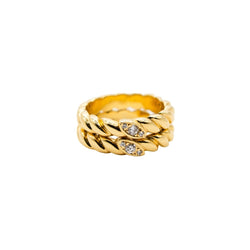Bague Jonc VAN CLEEF & ARPELS en or jaune et diamants - Castafiore
