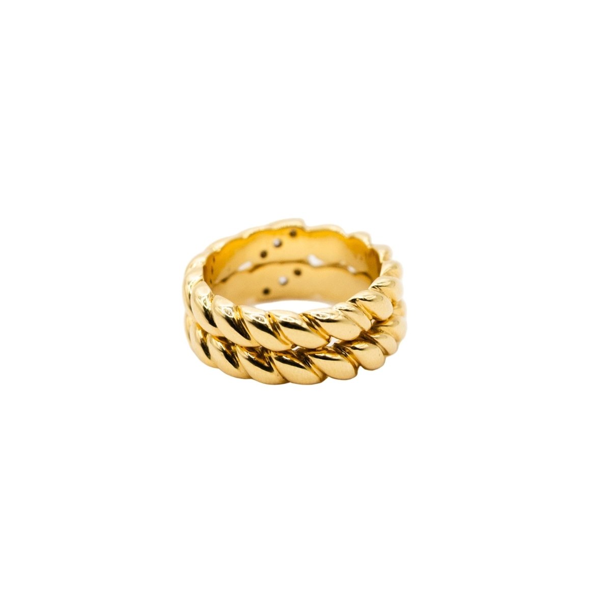 Bague Jonc VAN CLEEF & ARPELS en or jaune et diamants - Castafiore