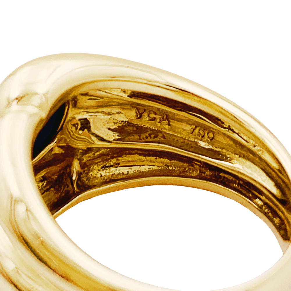 Bague Jonc VAN CLEEF & ARPELS en or jaune et lapis - lazuli - Castafiore