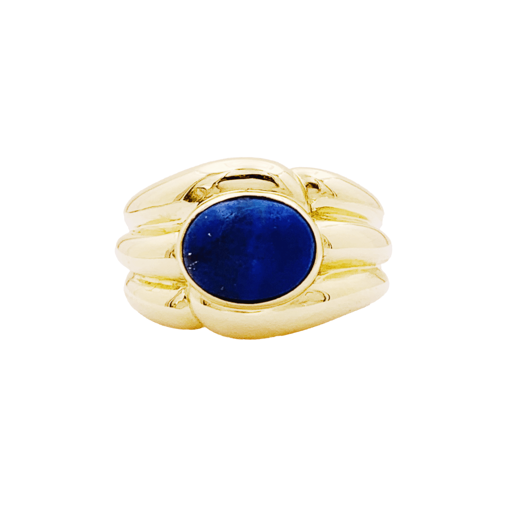 Bague Jonc VAN CLEEF & ARPELS en or jaune et lapis - lazuli - Castafiore