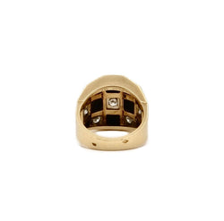 Bague Jonc VAN CLEEF & ARPELS. en or jaune, onyx et diamants - Castafiore