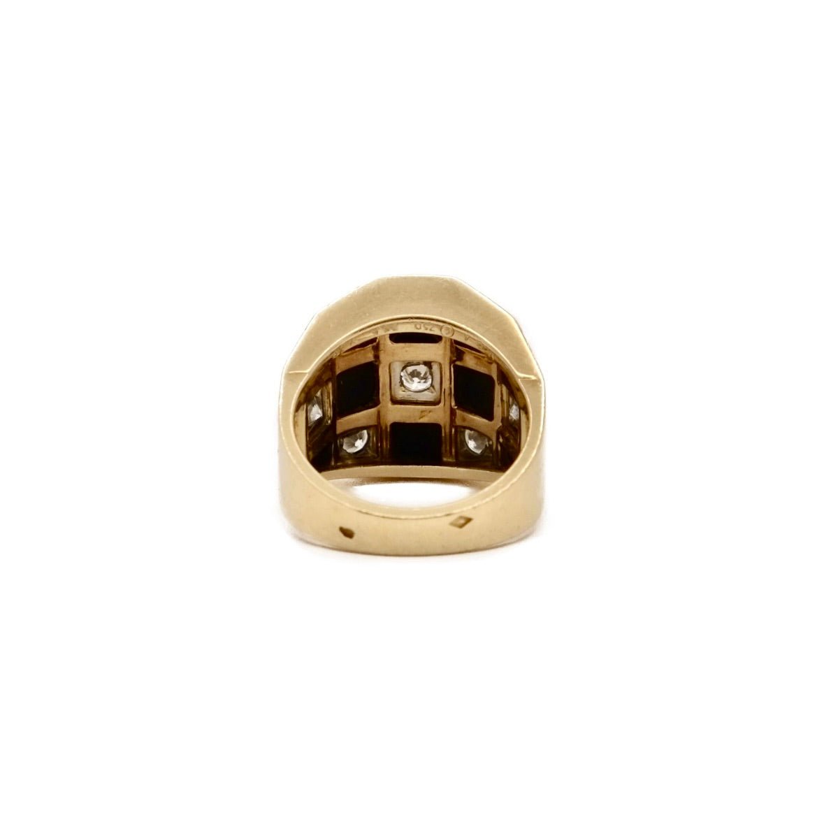 Bague Jonc VAN CLEEF & ARPELS. en or jaune, onyx et diamants - Castafiore