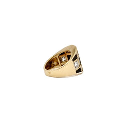 Bague Jonc VAN CLEEF & ARPELS. en or jaune, onyx et diamants - Castafiore