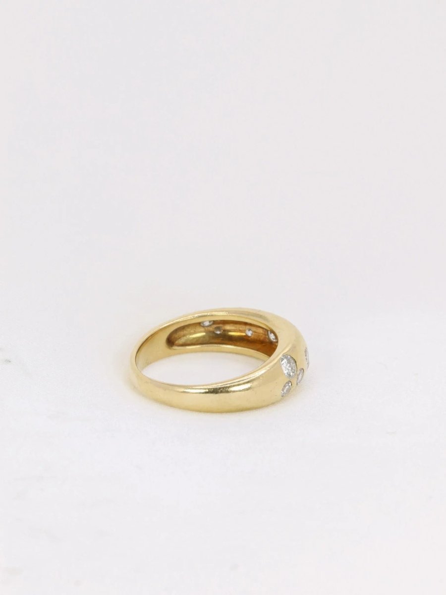 Bague jonc vintage en or et diamants - Castafiore