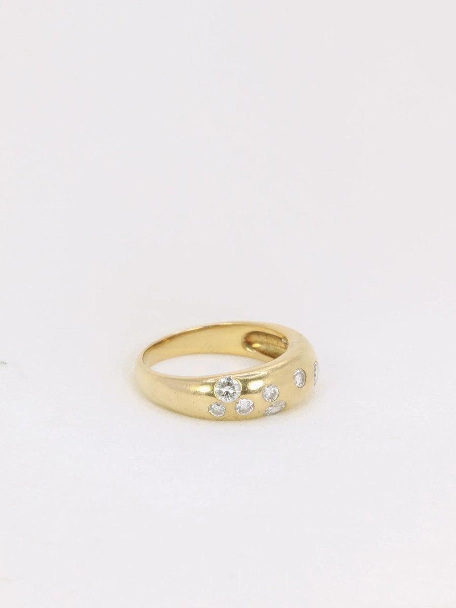 Bague jonc vintage en or et diamants - Castafiore