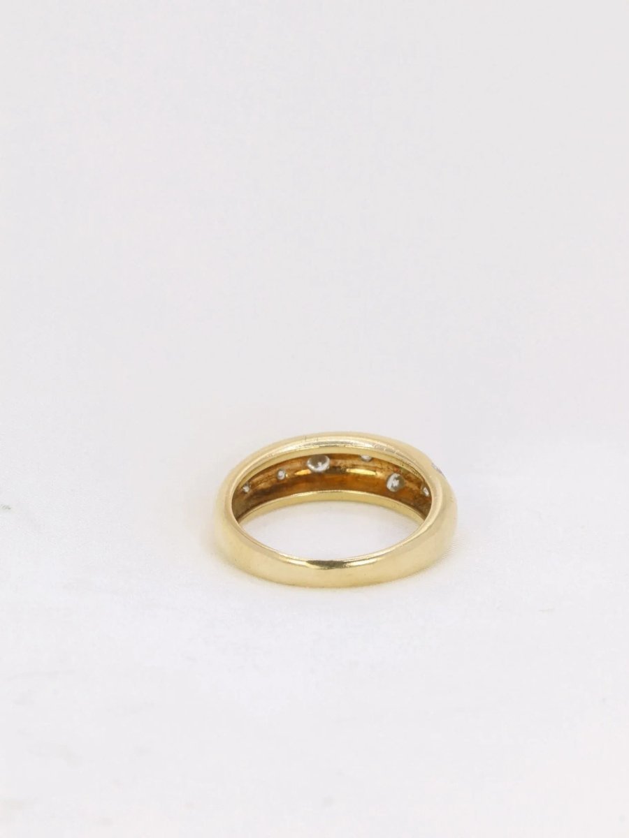 Bague jonc vintage en or et diamants - Castafiore