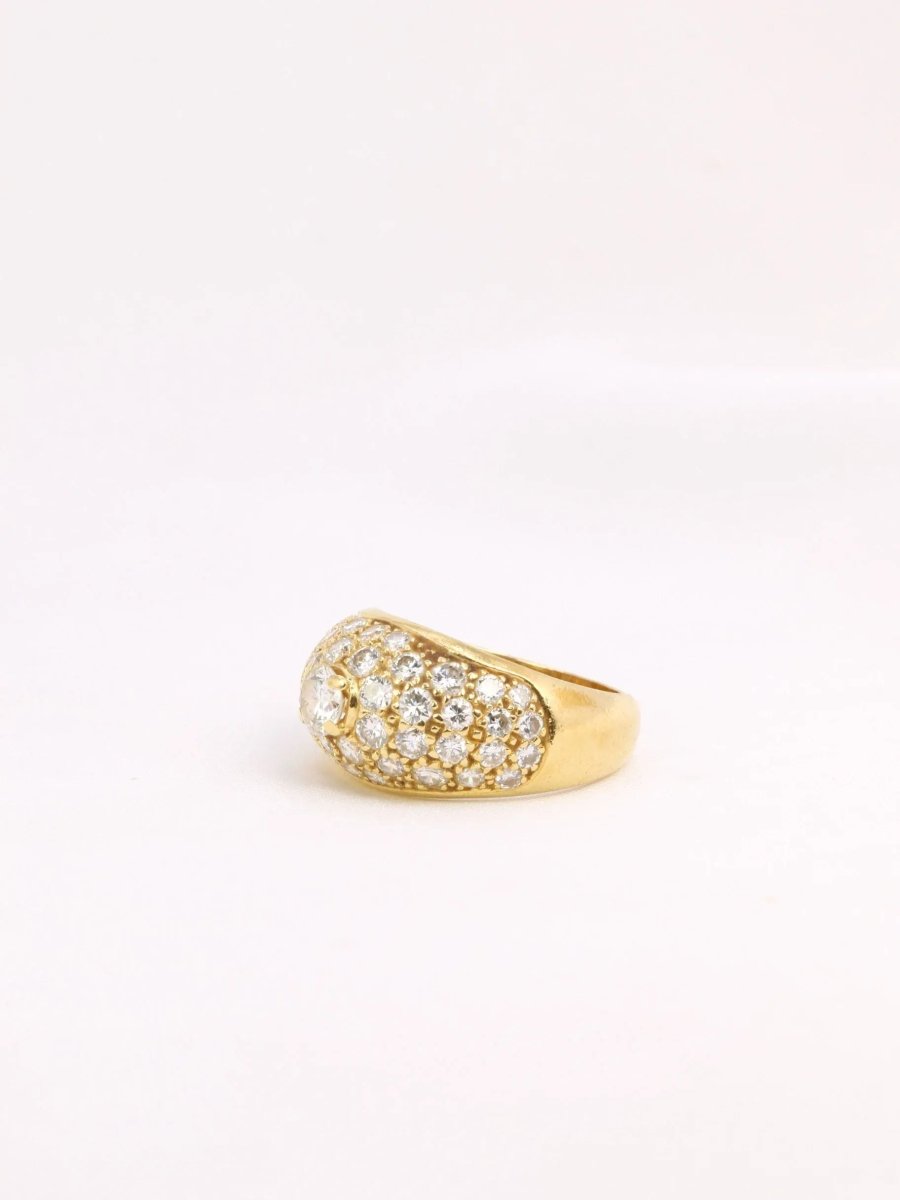 Bague jonc vintage or diamants - Castafiore