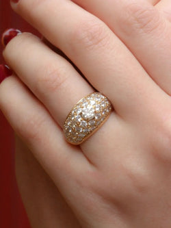 Bague jonc vintage or diamants - Castafiore