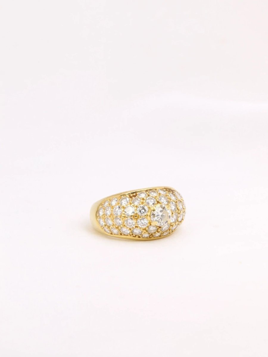 Bague jonc vintage or diamants - Castafiore