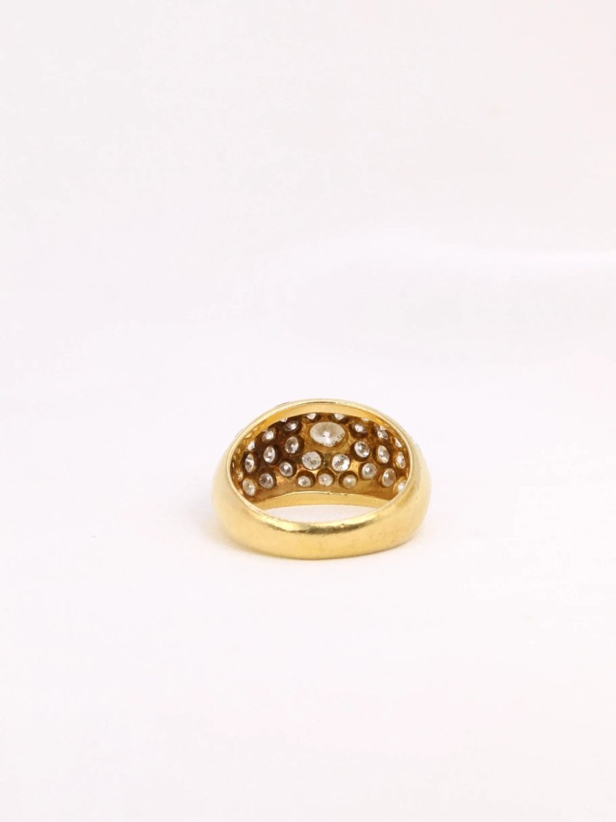Bague jonc vintage or diamants - Castafiore