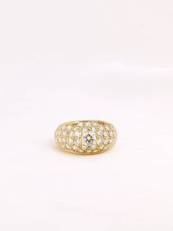 Bague jonc vintage or diamants - Castafiore