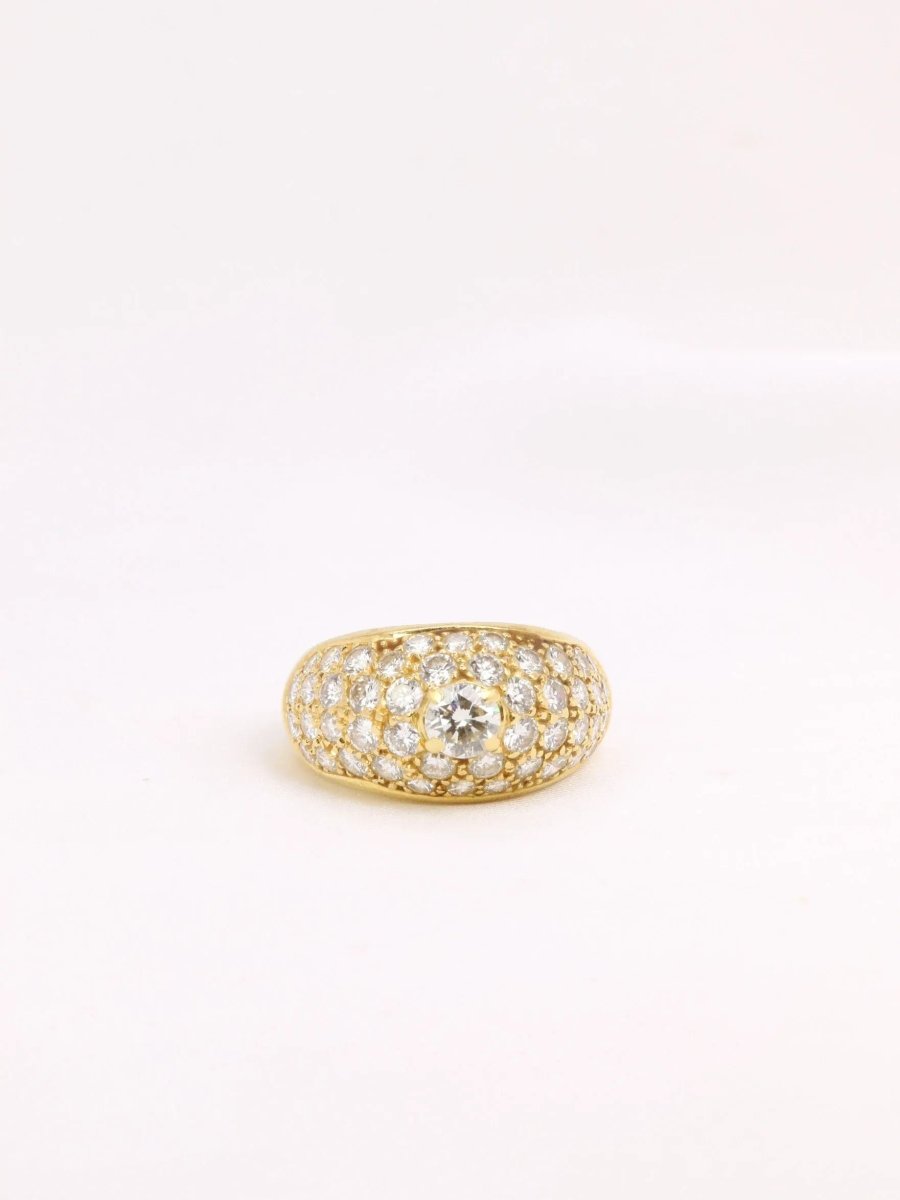 Bague jonc vintage or diamants - Castafiore