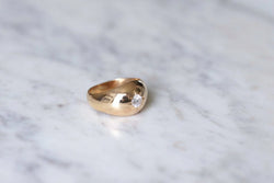 Bague jonc vintage or rose et diamant - Castafiore