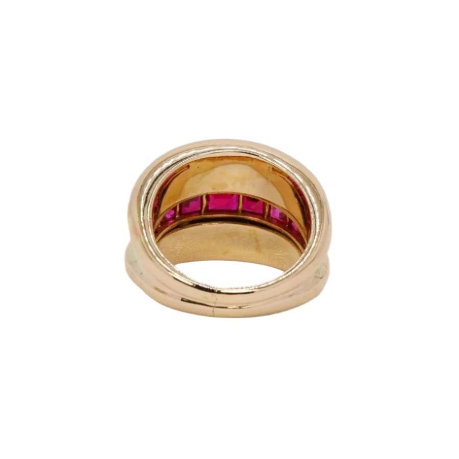 Bague jonc vintage rubis calibrés - Castafiore