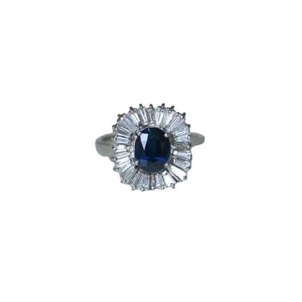 Bague Jupe Saphir et Diamants sur Or Blanc - Castafiore
