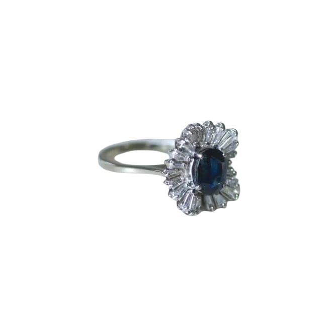 Bague Jupe Saphir et Diamants sur Or Blanc - Castafiore